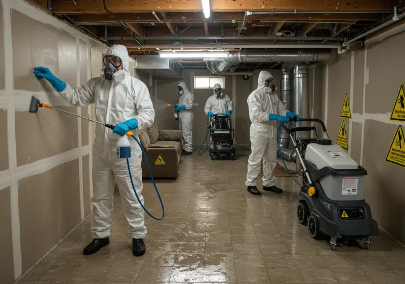 Basement Moisture Removal and Structural Drying process in Dadeville, AL